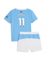 Otroške Nogometnih dresov Manchester City Jeremy Doku #11 Domači 2025-26 Kratki rokavi (+ hlače)